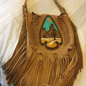 Boho desert 🌵 fringe leather bag RESERVED